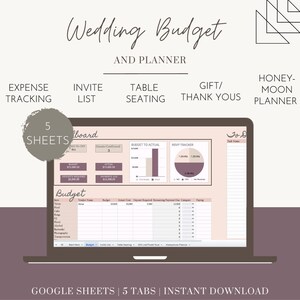 Wedding Budget & Planner | Invite List | Honeymoon Planner