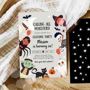 Editable Halloween Party Invitation Halloween Birthday Invitation Kids Costume Party Spooky Celebration Boy Digital Template Evite 0473 0009
