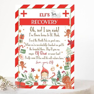 Editable Elf Recovery Letter If Touched and Lost Magic Elf Dust Elf Poem Girl I'm Sick Christmas Elf Xmas Decor Template Printable 0358