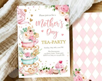Mothers Day Tea Party Invitation Mother's Day Brunch Invite Mommy and ...