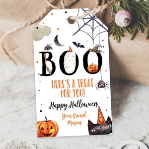 Editable Halloween Favor Tags Boo Gift Tags Costume Party Trick Or Treat Favor Tags Birthday Party Digital Download Template Printable 0261