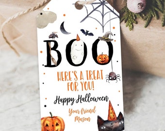 Bewerkbare Halloween-bedankkaartjes Boo-cadeaukaartjes Kostuumfeest Trick Or Treat-bedankkaartjes Verjaardagsfeestje Digitale downloadsjabloon Afdrukbare 0261