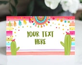 Editable Fiesta Cactus Food Labels Fiesta Party Place Card Tent Card Birthday Baby Shower Mexican Fiesta TwosDay Decor Corjl Template 0134 Il_170x135