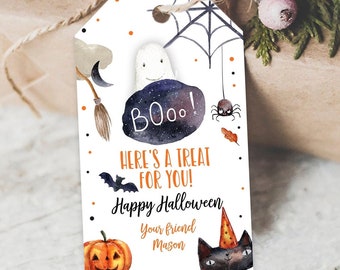 Editable Halloween Favor Tags Boo Gift Tags Costume Party Trick Or Treat Favor Tags Birthday Party Digital Download Template Printable 0261