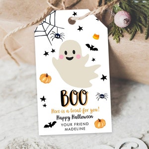 Editable Halloween Favor Tags Boo Gift Tag Costume Party Trick Or Treat Favor Tag Birthday Digital Download Template Printable 0418 0261