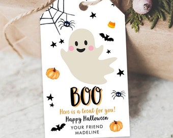 Editable Halloween Favor Tags Boo Gift Tag Costume Party Trick Or Treat Favor Tag Birthday Digital Download Template Printable 0418 0261