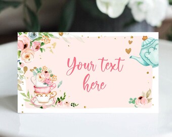 Tea Party Place Card | Etsy