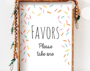 Party Favors Sign Table Decor Baby Sprinkle Sign Gift Table Sprinkle Shower Favors Table Sign Gender Neutral Digital Download Printable 0216