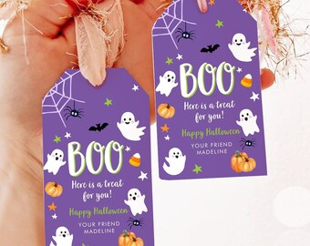 Editable Halloween Favor Tag Boo Gift Tags Costume Party Trick Or Treat Favor Tag Birthday Digital Download Template Printable 0418 0261