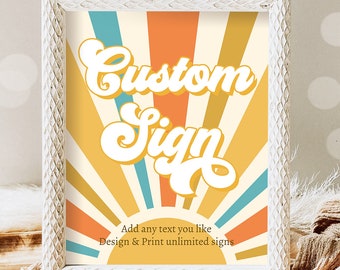 Editable Custom Sign Sun Sign Son Baby Shower Sunshine Birthday Decor Trip Around the Sun Party Sunshine Digital Template Printable 0457