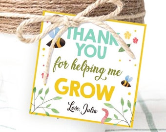 Editable Teacher Appreciation Tags Thank You for Helping me Grow Succulent Thank You Cactus Plant Tag Personalized Download Corjl 0464