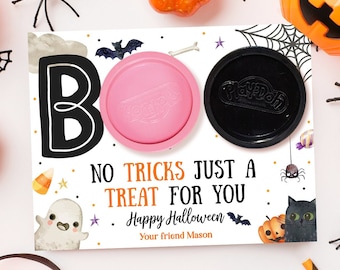Editable Halloween Favor Card Halloween Gift Tag Trick Or Treat Halloween School Treat BOO Digital Download Template Printable 0261