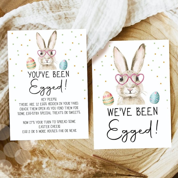 Editable You've Been Egged Easter Game We've been Egged Neighborhood Easter Egg Hunt Activity Neighbor Easter Basket Printable Template 0449