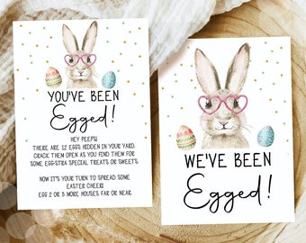 Editable You've Been Egged Easter Game We've been Egged Neighborhood Easter Egg Hunt Activity Neighbor Easter Basket Printable Template 0449