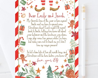 Editable Elf Arrival Letter Return Letter Christmas Elf I'm Back Elf Welcome Christmas Elf Letter From Your Elf Template Printable 0358