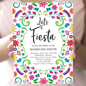 Editable Fiesta Bridal Shower Invitation Couples Shower Mexican Bridal Shower Mexico Floral Pink Digital Download Template Printable 0466