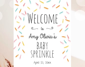 Bewerkbare baby strooi welkomstbord strooi douche genderneutraal confetti hagelslag stellen douche welkom digitale sjabloon afdrukbare 0216