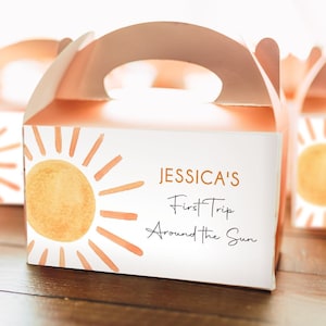Etiqueta de regalo editable para fiesta de cumpleaños de Little Sunshine, etiqueta de regalo Boho Sun, etiqueta de regalo Sunshine First Trip the Sun, descarga imprimible 0431