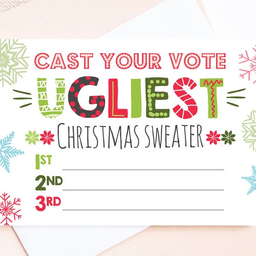 Printable UGLY SWEATER Christmas Party Pack Invitations - Etsy