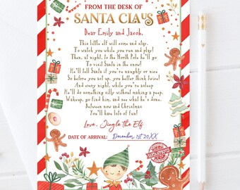 Editierbarer Erstling Elf Ankunft Brief Antwortbrief Weihnachtself I'm back Elf Willkommen Weihnachtself Weihnachtsmann Vorlage Printable 0358