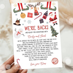 Editable Elf Arrival Letter Return Letter Christmas Elf We're Back Elf Welcome Hello Letter from Elves Boy and Girl Template Printable 0496