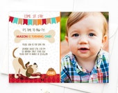 Editable Puppy Dog Birthday Invitation Pawty Boy Birthday Dog Theme Puppy Party Dog Party Download Printable Invitation Template Corjl 0048 Il_170x135