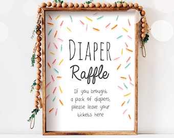 Diaper Raffle Sign Baby Sprinkle Baby Shower Diaper Ticket Table Sign Gender Neutral Gender Neutral Decor Digital Download Printable 0216