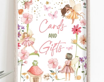 Kaarten en cadeaus Bordje Fee Verjaardagsbordje Cadeaus Tafeldecor Magische sprookjestuin Theekransje Decor Meisje Tafelbordversieringen Afdrukbaar 0406