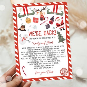 Editable Elf Arrival Letter Return Letter Christmas Elf We're Back Elf Welcome Hello Letter from Elves Boy and Girl Template Printable 0496