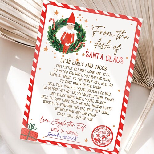 Editable Elf Arrival Letter Return Letter Christmas Elf - Etsy