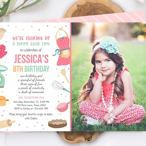 Baking Birthday Invitation Bake Party Invite Editable - Etsy