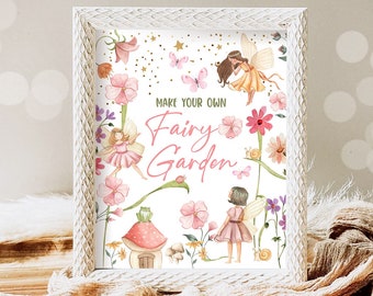 Fairy Garden Sign Sign Fairy Birthday Party Sign Activity Make Your Own Magical Fairy Garden Tea Party Table Sign Decor Craft Printable 0406