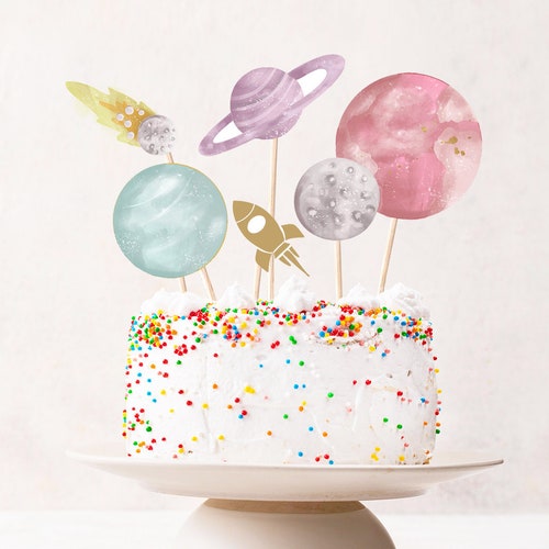 Rocket Ship Cake Topper Outer Space Birthday Party Astronaut - Etsy
