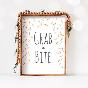 Grab a Bite Sign Food Table Decor Baby Sprinkle Sign Gift Table Sprinkle Shower Table Sign Gender Neutral Instant Download PRINTABLE 0216