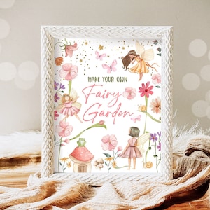 Fairy Garden Sign Sign Fairy Birthday Party Sign Activity Make Your Own Magical Fairy Garden Tea Party Table Sign Decor Craft Printable 0406