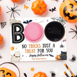 Carta di favore di Halloween modificabile Etichetta regalo di Halloween Dolcetto o scherzetto Halloween School Treat BOO Scarica modello stampabile Corjl 0261