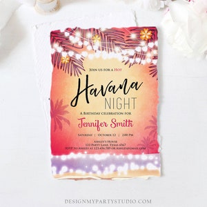 Editable Havana Nights Invitation Night in Havana Birthday Invitation ...
