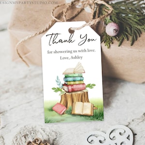 Editable Storybook Baby Shower Favor Tags Storybook Thank you Tags Gender Neutral Labels Chapter Download Digital Template Printable 0427