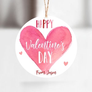 Editable Valentine's Day Cookie Tags Happy Valentine's Day Cookies Tag Sticker Pink Red Valentines Day Card Labels Digital PRINTABLE 0370