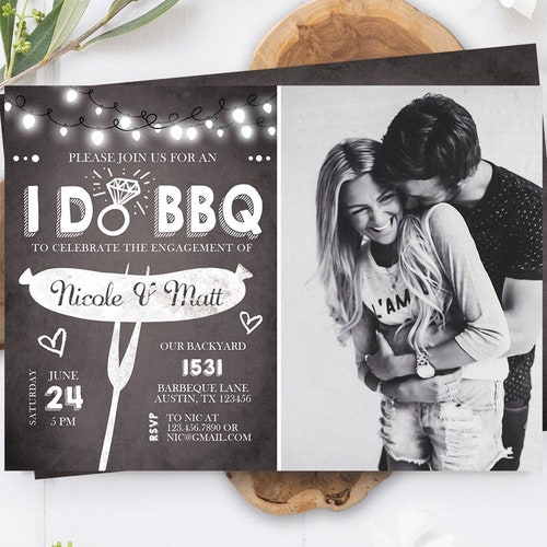Printable I DO BBQ Invitation Engagement Party Couples Shower | Etsy