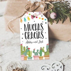 Editable Cactus Fiesta Favor Tags Fiesta Thank You Tags Mexican Muchas Gracias Bridal Shower Succulent Couples Shower Corjl Template 0254