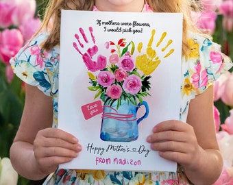 Mother's Day Craft Birthday Activity Floral Bouquet Mothers Day For Mom For Grandma DIY Kids Classroom Toddler Baby Download Printable 0507