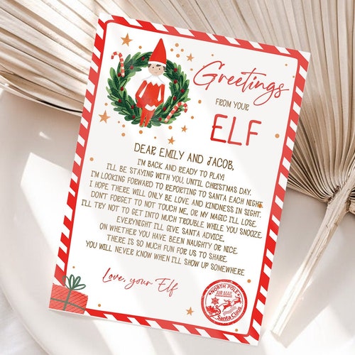 Editable Elf Arrival Letter Return Letter Christmas Elf | Etsy