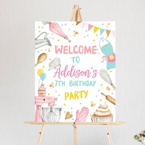 Editable Baking Birthday Party Welcome Sign Cooking Birthday Welcome ...