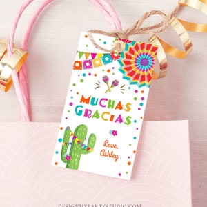 Editable Cactus Fiesta Favor Tags Fiesta Thank You Tags Mexican Muchas Gracias Bridal Shower Succulent Birthday Corjl Template 0045