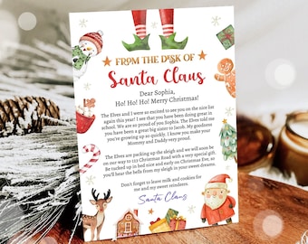 May include: A Christmas-themed letter from Santa Claus, featuring festive illustrations of a snowman, gingerbread man, and reindeer. The letter is addressed to Sophia and includes holiday greetings and a message about her good behavior.