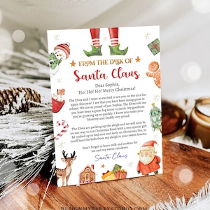 Editable Personalized Letter from Santa Claus From The Desk of Santa Christmas Eve North Pole Mail Download Printable Template 0445