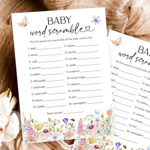Carte de jeu de mots brouillés modifiable pour bébé