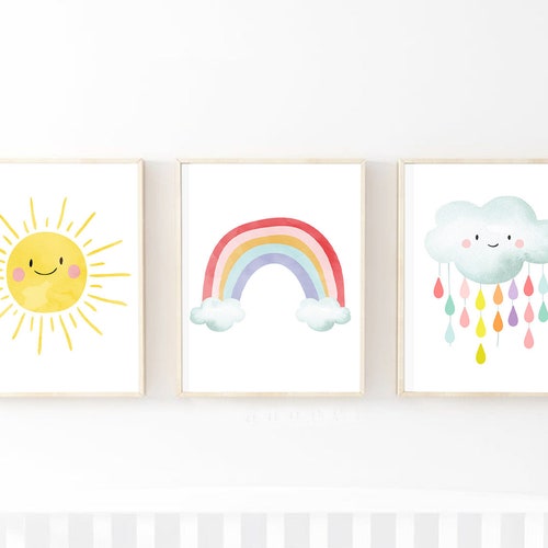 Nursery Wall Art Nursery Decor Cloud Set of 3 Prints Etsy