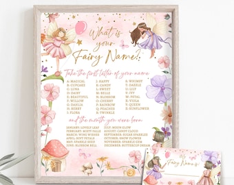 What Is your Fairy Name Fairy Birthday Game Fairy Forest Party Activity Fairy Tea Party Game Floral Whimsical Template Printable Corjl 0406